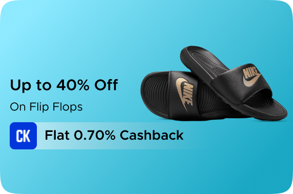 Nike: New Style Sale: Upto 40% Off on Men Flip Flops + Flat 0.70% CashKaro Cashback